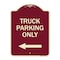 Signmission Reserved Parking Truck Parking W/ Left Arrow Heavy-Gauge Aluminum Sign, 24" x 18", BU-1824-23030 A-DES-BU-1824-23030 - alternate 1